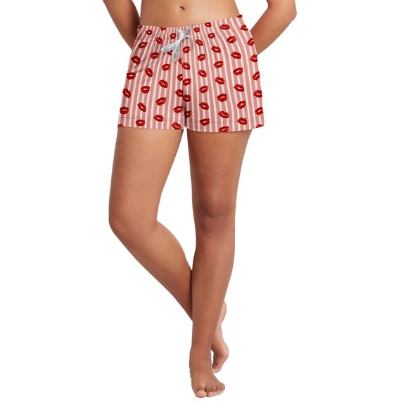 1-Pack Women's Soft Comfy Fun Printed Lounge Bottom Pajama Shorts W/Drawstring - Picture 6 of 16